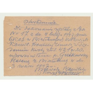 Kolekcja cegiełek KCOS, 4. II. 1947 r, Na front walki z głodem i chłodem, Pomoc Zimowa ze zbiórki ulicznej