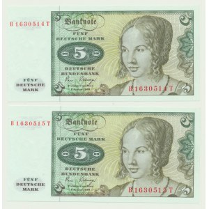 Germany, Federal Republic of Germany, 5 marks, 1980, 2 consecutive numbers from a sheet