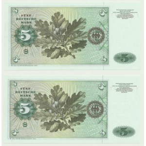 Germany, Federal Republic of Germany, 5 marks, 1980, 2 consecutive numbers from a sheet