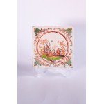 Królewska wytwórnia porcelany w Miśni, Dwie flizy ze scenami chińskimi w typie dekoracji miśnieńskiej Herolda wym. chińskie scenki rodzajowe z przedstawieniem ceremonii picia herbaty,