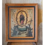 Unknown Italian artist (?) painting on stone (!), Madonna of the Rosary, 18th century.