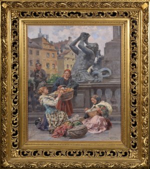 Zdzisław JASIŃSKI (1863-1932), Przekupki na Placu Zamkowym