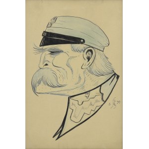 Edward AŁASZEWSKI (1908-1983), Józef Piłsudski - caricature, 1934