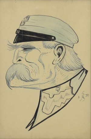 Edward AŁASZEWSKI (1908-1983), Józef Piłsudski - karykatura, 1934