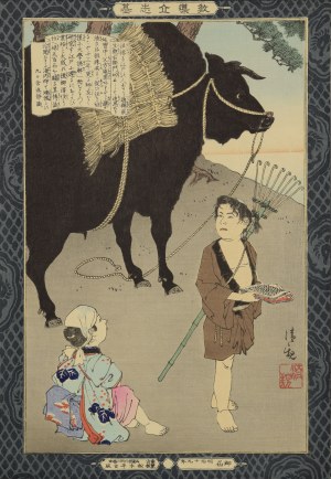 Kobayashi KIYOCHIKA (1847-1915), Ogyu Sorai - Praca i nauka