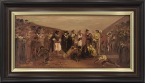 Stanisław ELESZKIEWICZ (1900-1963), Scena rodzajowa - Gra w bule