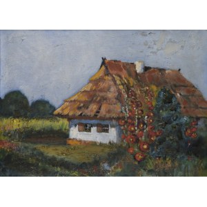 Borys PETRYŃSKI (1891-1942), Krajina s obielenou chalupou a slézami