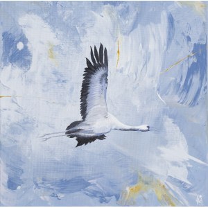 Joanna Półkośnik (b. 1981), Crane in Blue, 2024
