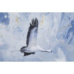 Joanna Półkośnik (b. 1981), Crane in Blue, 2024