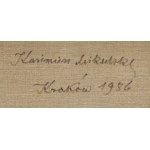 Kazimierz Mikulski (1918 Kraków - 1998 Kraków), Podpatrywanie w zamglonym pejzażu, 1986