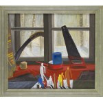 Jarosław Modzelewski (ur. 1955, Warszawa), Martwa natura z papierowymi figurkami, 2001