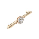 Yellow gold diamond brooch with 0.94 ct of diamonds - certified