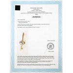 Yellow gold diamond brooch with 0.94 ct of diamonds - certified
