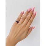 White gold amethyst ring with natural amethysts totaling 1.10 ct and diamonds totaling 0.18 ct