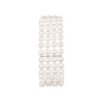 Three-row Akoya sea pearl bracelet with rare white diamonds totaling 0.11 ct—certified