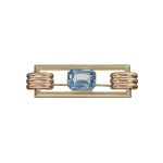Art Deco yellow gold brooch with a spinel
