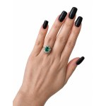 Anello in oro con smeraldo naturale da 1,55 ct e diamanti da 1,90 ct – di un bianco eccezionale, certificato