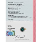 Anello in oro con smeraldo naturale da 1,55 ct e diamanti da 1,90 ct – di un bianco eccezionale, certificato