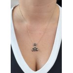 Collana d'epoca con diamanti naturali e perle