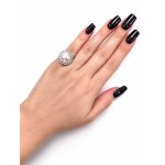 Gold ring with a Mabé pearl and 1.08 ct of diamonds - certified