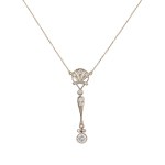 Gold necklace with natural diamonds (1.17 ct, rare white)