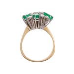 1.68 ct emerald ring with 0.72 ct diamonds - certified