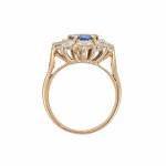 Gold ring with a natural sapphire and 2.63 ct of diamonds—certified, estimated value 286,000 Kč