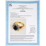 Gold ring with a natural sapphire and 2.63 ct of diamonds—certified, estimated value 286,000 Kč
