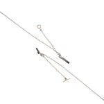 Gold necklace with a natural sapphire (0.65 ct) and natural diamonds (0.97 ct) (rare white)