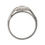 Platinum ring with diamonds - Art Deco, certified