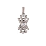 Platinum pendant with 0.94 ct diamonds (exceptionally white)