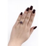 Gold ring with natural amethysts