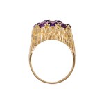 Goldring mit natürlichen Amethysten
