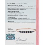 Zlatý náramek s diamanty 0,38 ct a přírodními safíry 3,45 ct - vzácně bílé, certifikováno
