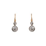 First Republic-era yellow gold diamond earrings, 0.86 ct – certified