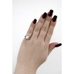 Gold ring with natural diamonds and an Akoya pearl