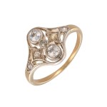 Antique gold ring with natural diamonds
