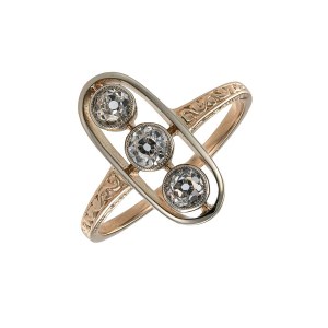 Diamantring aus Gelbgold, 0,48 ct – zertifiziert