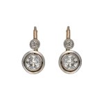 Gold Earrings with Natural Diamonds (1.60 ct) Art Deco
