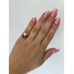 Gold Ring with an Akoya Pearl and Sapphires