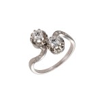 Platinum ring with 0.98 ct diamonds - certified