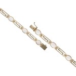 Gold bracelet with synthetic opals