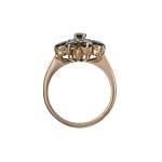 Gold ring with a 1.93 ct natural sapphire and natural diamonds