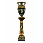 A Pair of Vases on Pedestals