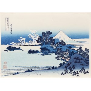 Katsushika Hokusai (1760-1849), La spiaggia di Shichirigahama nella provincia di Sagami, dalla serie: Trentasei vedute del Monte Fuji, ed. Bijutsusha, sotto la supervisione del Museo Nazionale di Tokyo, Giappone, periodo Showa dopo il 1960.