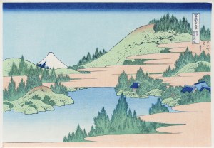 Katsushika Hokusai (1760-1849), Jezioro Hakone w prowincji Sagami, z serii: Trzydzieści sześć widoków góry Fuji, wyd. Bijutsusha, pod nadzorem Muzeum Narodowego w Tokio, Japonia, okres Showa po 1960 r.