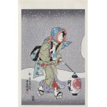 Utagawa Kunisada I (Toyokuni III, 1786-1864), Obfite opady śniegu pod koniec roku cz.1, wyd. Yamada Shoin, Tokio/Japonia, okres Showa, 1969 r.