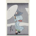 Utagawa Kunisada I (Toyokuni III, 1786-1864), Obfite opady śniegu pod koniec roku cz.2, wyd. Yamada Shoin, Tokio/Japonia, okres Showa, 1969 r.
