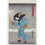Utagawa Kunisada I (Toyokuni III, 1786-1864), Obfite opady śniegu pod koniec roku cz.3, wyd. Yamada Shoin, Tokio/Japonia, okres Showa, 1969 r.