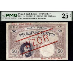 Poland. 1919 50 Zlotych Prefix A.26 - WZOR